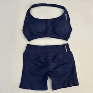 DFYNE Impact Bra & Short Set - High Performance Activewear for Women in Plain Blue Color - Activewea