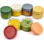 EONJOE 2 oz Glass Dressing Containers To Go Sauce Cups Mini Condiment Dip Jars with Lids Lunch Box A