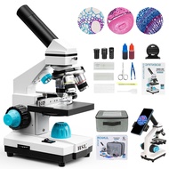40X-2000X Microscope for Kids,Monocular Compound Microscope Kit for Students Adults,Dual LED Powerfu