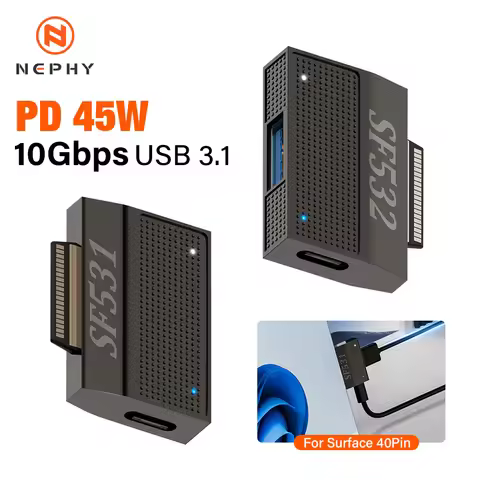 PD 45w Magnetic Fast Charging Adapter Converter For Microsoft Surface Pro X 8 7 6 5 4 3 Go Book USB 