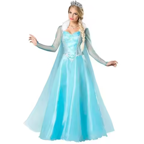 Halloween Carnival Party Elsa Anna Princess Costume Women Christmas Elf Frozen Queen Cosplay Fancy D