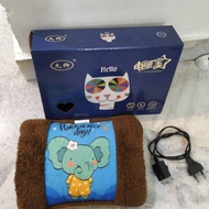 26cm x 20cm Soft Cotton Rechargeable Portable Electrothermal Water Bag Hot Pillow Warm Hot Water Bag