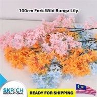 100cm 2 Fork Wild Lily Bunga Hiasan Artificial Flower Bunga Gubahan