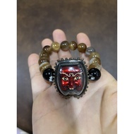 Dragon Scale Stone Bracelet Pan Bun Mask Nong Onn Temple Por Than Tud Back With Takrud 3 King Ploy 4 Tablets