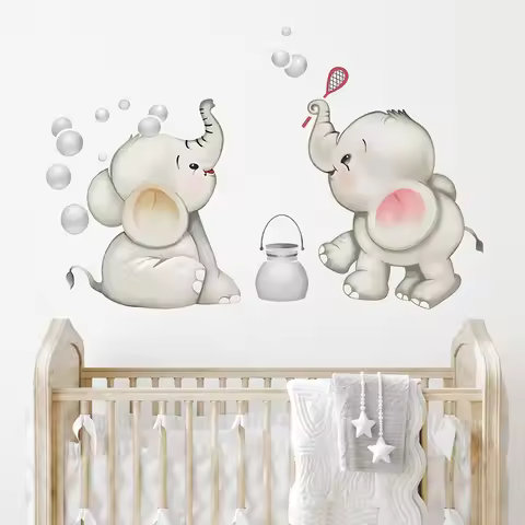 1Pc Cartoon Animals Elephant Furniture Wall Sticker Kids Baby Room Children's Room Decoration for Be