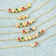 Water Drop Birthstone Necklace | Personalized December DIY Accessory Non Fade