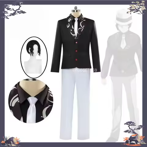 Popular Muzan Kibutsuji Cosplay Anime Role Playing Costume Uniform Hat Wig Suit Halloween Comic Con 