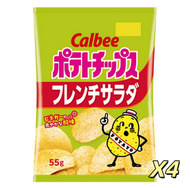 日本 Calbee 卡樂B 清爽法式沙律味薯片（55g 經典袋裝）*4包【平行進口】