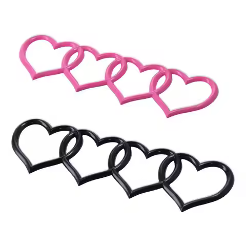 ABS 3D Love Heart Logo Black,Pink 8.58*2.76in Car Badge Decal Sticker Rear Trunk Emblem for Audi A3 