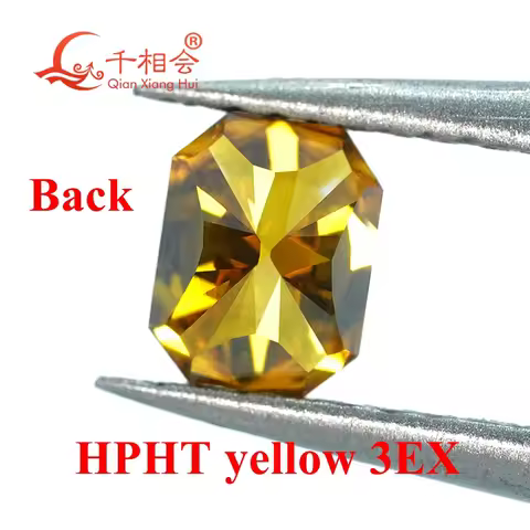 Radiant Cut 0.7ct Yellow Color VS2 Clarity HPHT Lab Grown Diamond 3EX Cutting GEMID Certified Loose 