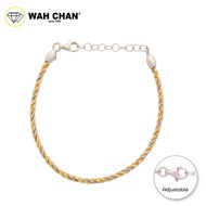 AG1 WAH CHAN S925 ITALIAN Silver Bracelet - Duo Color Rope NSBCM011-RHG