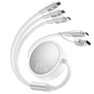 CAFELE 100W Multi Charging Cable, 6-in-1 Retractable USB C/A Cable, 5A Fast Charger Cord for Multipl
