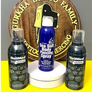 Neilmed Set of 2 (177ml) & H2Ocean 1 ( 177ml) sea salt spray for earrings.