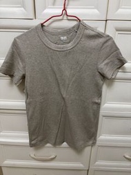 (包郵) UNIQLO 女裝U圓領T恤杏色M碼、葵芳面交$40