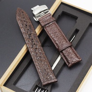 Double Side Crocodile Alligator Grain Leather Watch Band Bracelet Strap Clasp 13mm 14mm 15mm 16mm 17