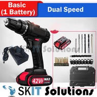 【SKIT SG Seller】42V Cordless Rechargeable Electric Drill Screwdriver Power Tool Set Wireless Portabl