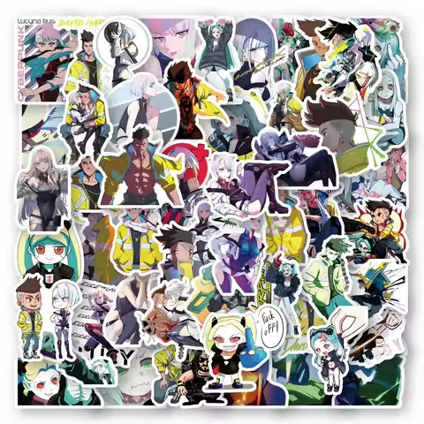 52pcs CYBERPUNK EDGERUNNERS Graffiti Sticker Luggage Computer Cartoon Waterproof Decorative Stickers