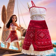 Moana Cosplay Girls Dress Summer One shoulder Girls Princess Dress Birthday Party Gift  2-12 Years K