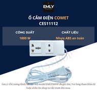 Ổ cắm chính hãng Comet CES11112 (dây 2m 1 lỗ đa năng 1 lỗ đơn)