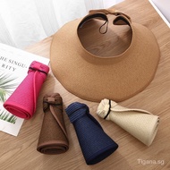 Summer Straw Hat Foldable Air Top Sun-Proof Sun Portable Outdoor Sun Hat Big Brim Beach Foldable Cap