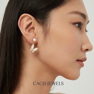 CACO 3A Premium Freshwater Pearl Drop Earrings 14K Gold Vermeil Mother of Pearl "Butterfly (Drop Ear