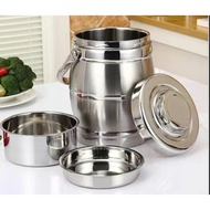 2.0 liter stainless steel food container double layer handle cooker/ stainless steel spill-proof ric