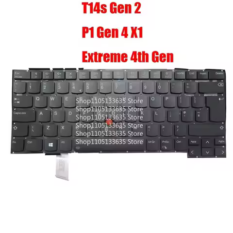 UK Backlit Keyboard For Lenovo ThinkPad T14s Gen 2 P1 Gen 4 X1 Extreme 4th Gen