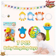 7PCS Baby Rattle Toys for Babies 6-12 Months Infants Soft Teething Stick Hand Jingle Bells Toys