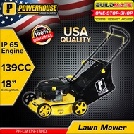 POWERHOUSE USA Lawn Mower Gas Power 18 Inches With IP65 139cc Engine 4-Stroke Hand PH-LM139-18HD - BUILDMATE - PHI