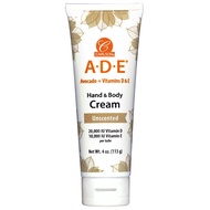 Carlson - ADE Hand and Body Cream, Avocado Oil, 20000 IU Vitamin D, 10000 IU Vitamin E, Unscented, 4