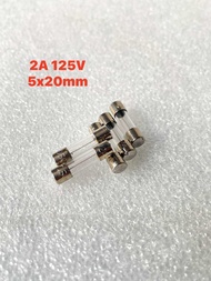 2A 125V (แพ็ค10ตัว) ฟิวส์หลอดแก้ว ไส้เกลียว ขนาด 5x20mm ฟิวส์ญี่ปุ่น ฟิวแก้ว 2Amp 2a 125v ฟิวหลอดแก้
