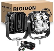 RIGIDON 2PCS 4.5 Inch LED Fog Light, 30W 3000LM 6000K White, Spot Flood Combo Driving Offroad Work L