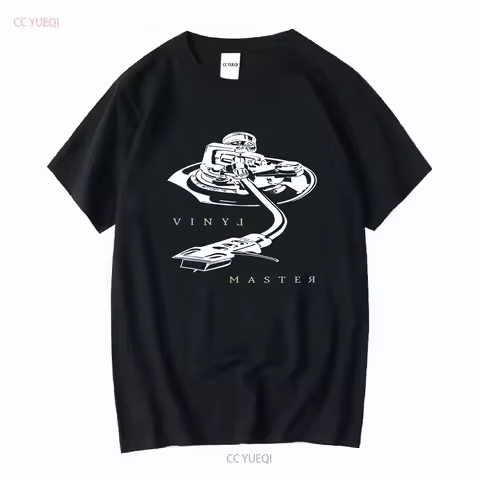 Retro T Shirt Vinyl Master Technics mk2 sl 1200 gift DJ tonearm vintage Washed fashion Versatile Sli