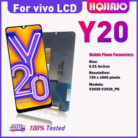 6.51'' High Quality For Vivo Y20(2020)/Y20s/Y20i LCD Display Touch Screen Digitizer ForVivoY20 V2029