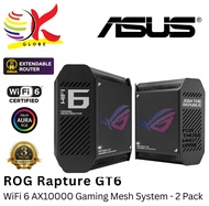 ASUS ROG RAPTURE GT6 (2-PACK) AX10000 TRI-BAND WIFI 6 GAMING MESH SYSTEM WITH AURA RGB & SUPPORT 160