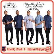 Jakel Exclusive Kemeja Cotton Satin Cool Fabric Nabil Ahmad In Blue K115