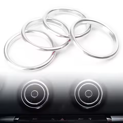 4x Q2L Interior Silver Air Vent Outlet Ring Cover Trim For Audi A3 S3 8V 2012-2019