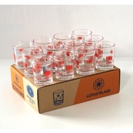 Box of 12 VTC Viet Tiep Cups 75 - 70ml printed with red apple/red lotus, used to drink high quality,