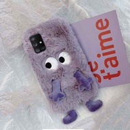 Korean Cute Cartoon Fuzzy Plush Phone Shockroof Case For Samsung Galaxy S24 S23 Ultra A05 A15 A25 A3