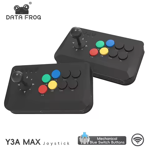 DATA FROG Y3A MAX Arcade Stick Retro Fighting Joystick for Windows iOS Android TV Box, Wired Game Co