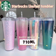 【Ins Style】710ml/ 24oz Starbucks Tumbler Starbuck Cup With Straw Brilliant Water Cup Diamond Straw Cup