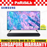 (Bundle) Samsung UA75CU7000KXXS Crystal UHD 4K TV + HW-S60B/XS S-Series Soundbar