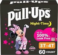 Pull-Ups Girls' Nighttime Potty Training Pants Training Underwear, 3T-4T, 60 Ct