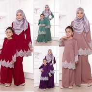 HANA XS - 5XL Sedondon ibu dan anak kurung riau set couple baju raya kurung budak kurung anak