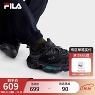 斐乐（FILA）官方ET异行鞋男鞋复古运动鞋2023冬季新款休闲鞋厚底鞋 黑-BK 41