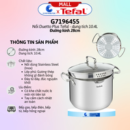 Nồi Duetto Plus Tefal G7197955/G7196455 (Đường kính 22cm/28cm) - Hàng chính hãng