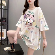 220 catties large size women's fat MM short-sleeved T-shirt220斤大码女装胖MM短袖T恤特大码230斤300斤加肥加大上衣巢7.16