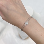 Tiffany & Co. T系列 18K白金鑲鑽雙T雙層手鏈 X828