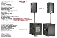 Paket 2 unit speaker pasif ASHLEY 12 inch dan 2 subwoofer aktif 18inch new