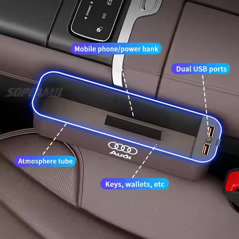 Audi A3 A4 A5 A6 A7 A8 RS3 RS4 RS5 RS6 S3 S4 S5 S6 Q3 Q5 Q7 Q8 Car Seat Gap Slot Crevice Storage Box